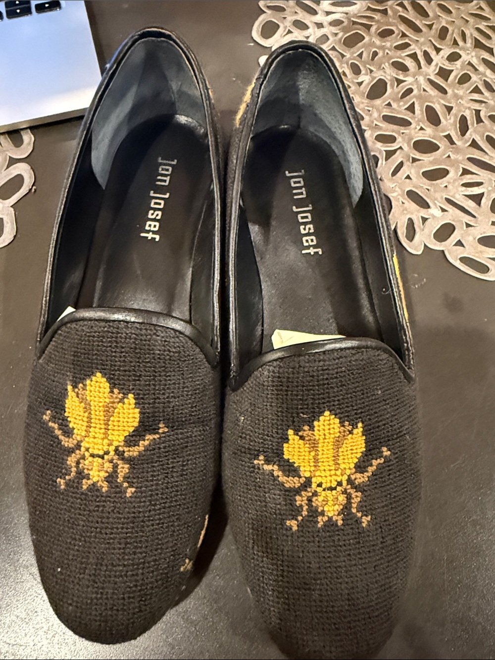 Jon Josef Needlepoint Bee Loafers